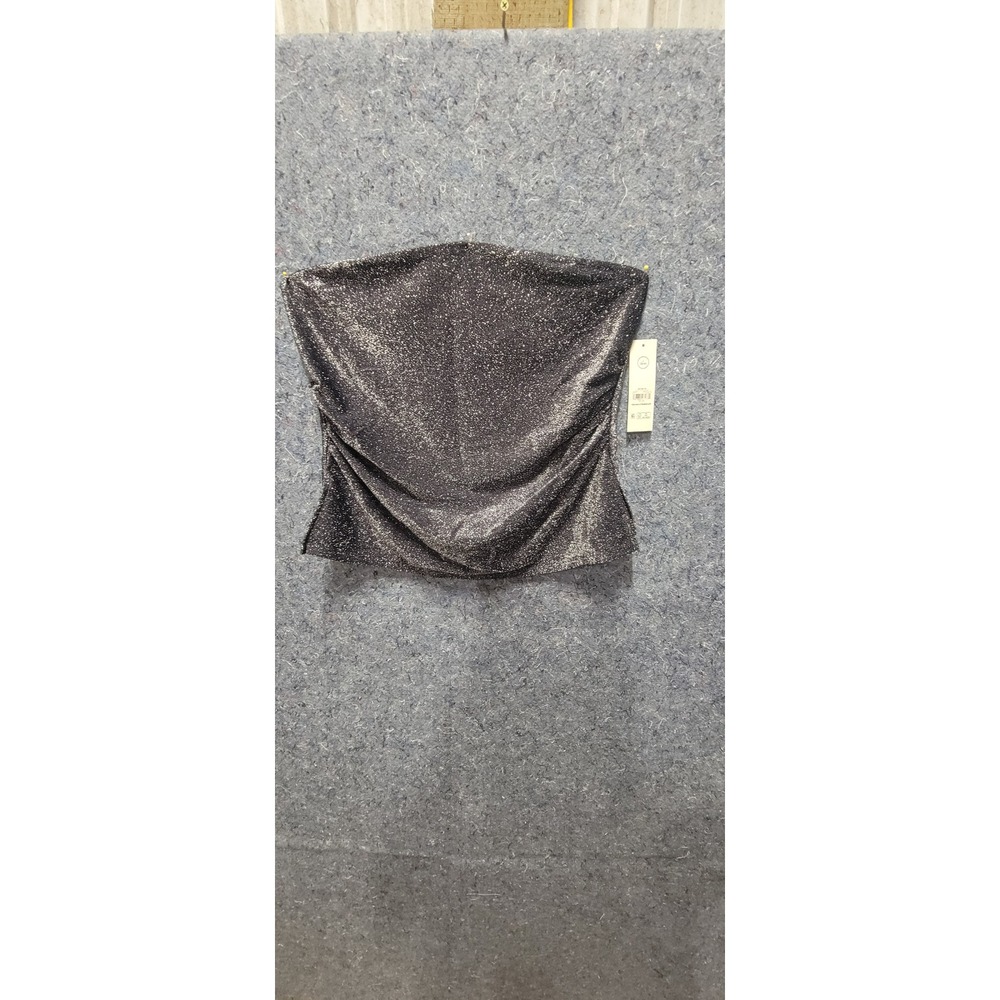 Women's No Boundaries Tube Top Black Soot with Silver Size L (12-14) NWT